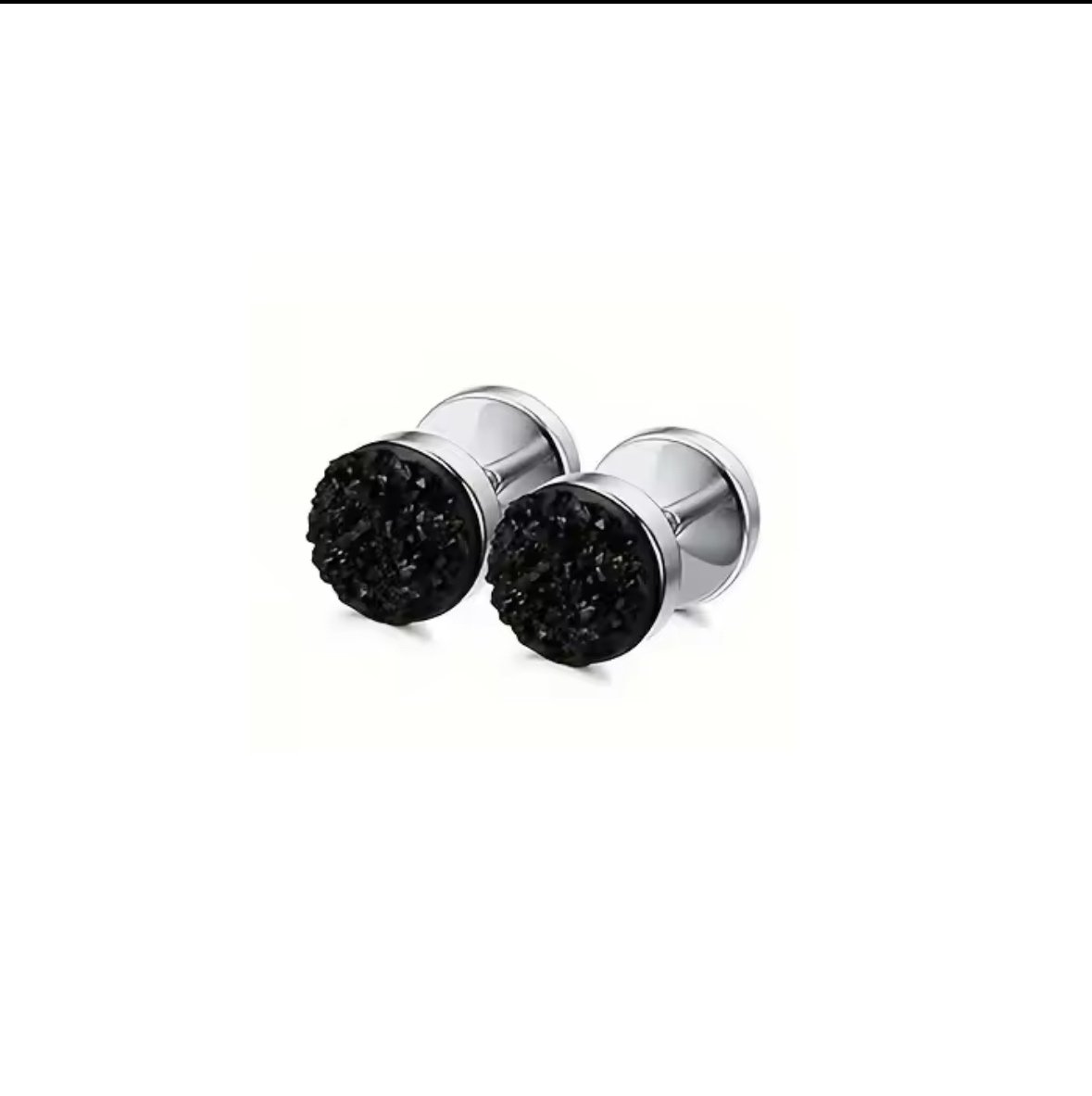 Mary Kay Ctg - Aretes circular piedra-negra plateados