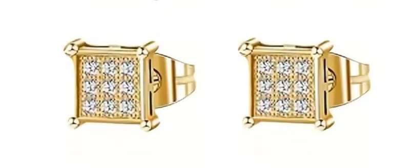 Mary Kay Ctg - Aretes cuadrado diamante dorado